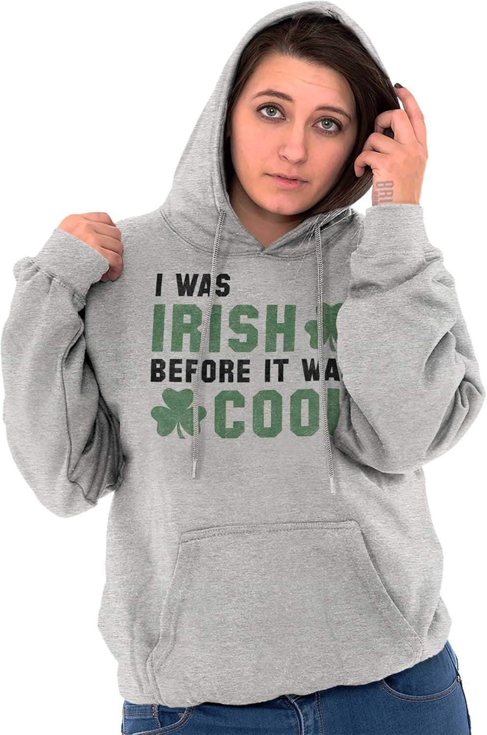imageBrisco Brands St Paddy Irish Before It Was Cool Hoodie Sweatshirt Women MenSport Grey