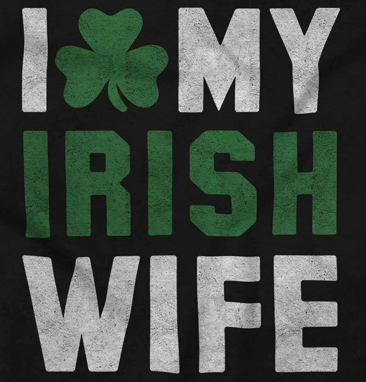 imageBrisco Brands St Patricks Day I Love My Irish Wife Hoodie Hooded Sweatshirt MenBlack