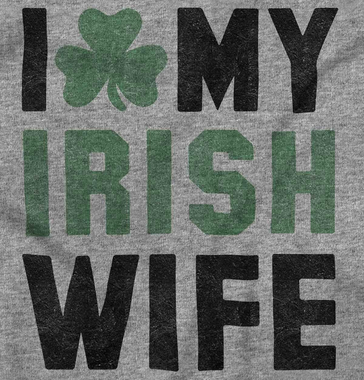 imageBrisco Brands St Patricks Day I Love My Irish Wife Hoodie Hooded Sweatshirt MenSport Grey