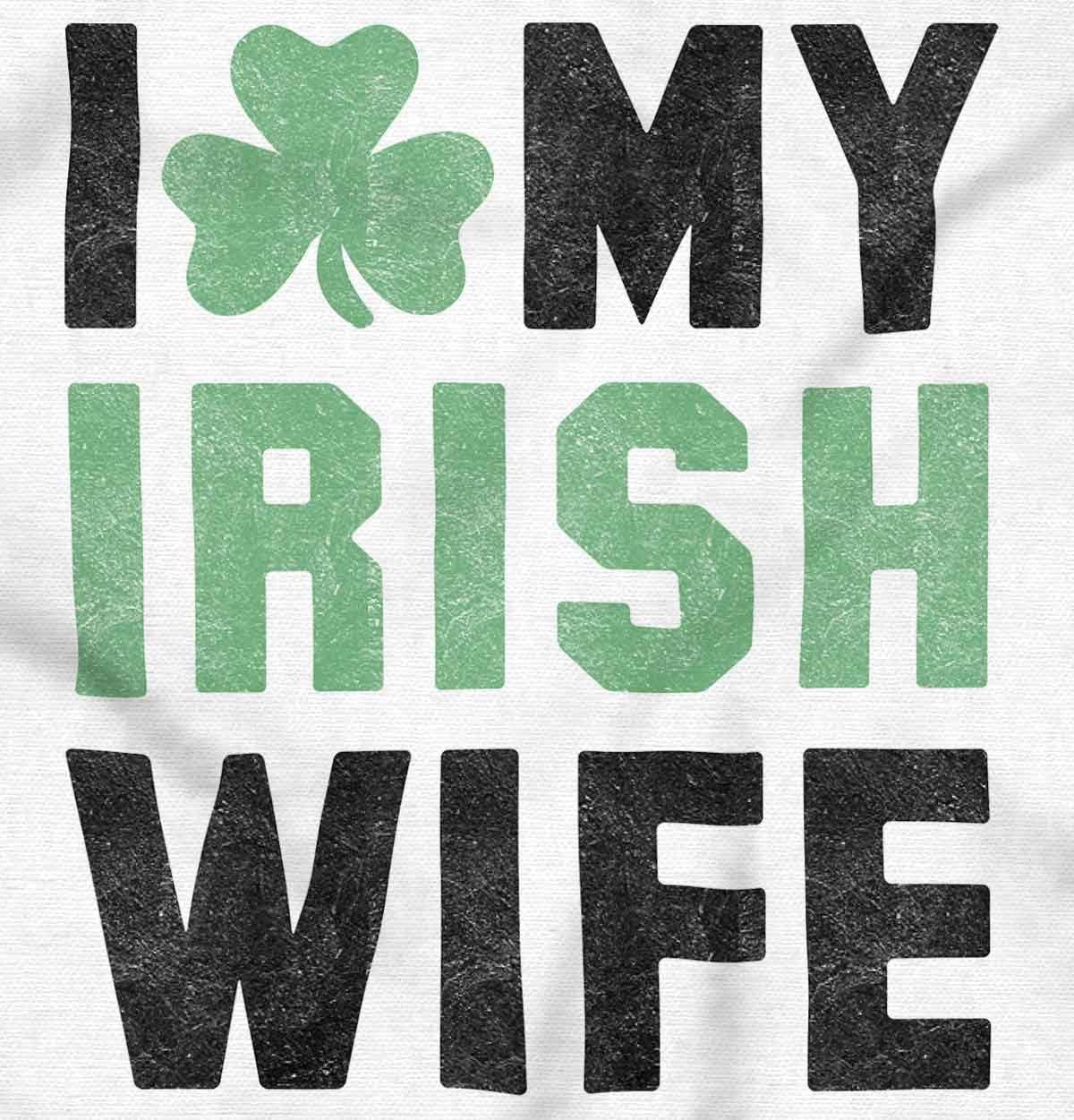 imageBrisco Brands St Patricks Day I Love My Irish Wife Zip Hoodie Sweatshirt MenWhite