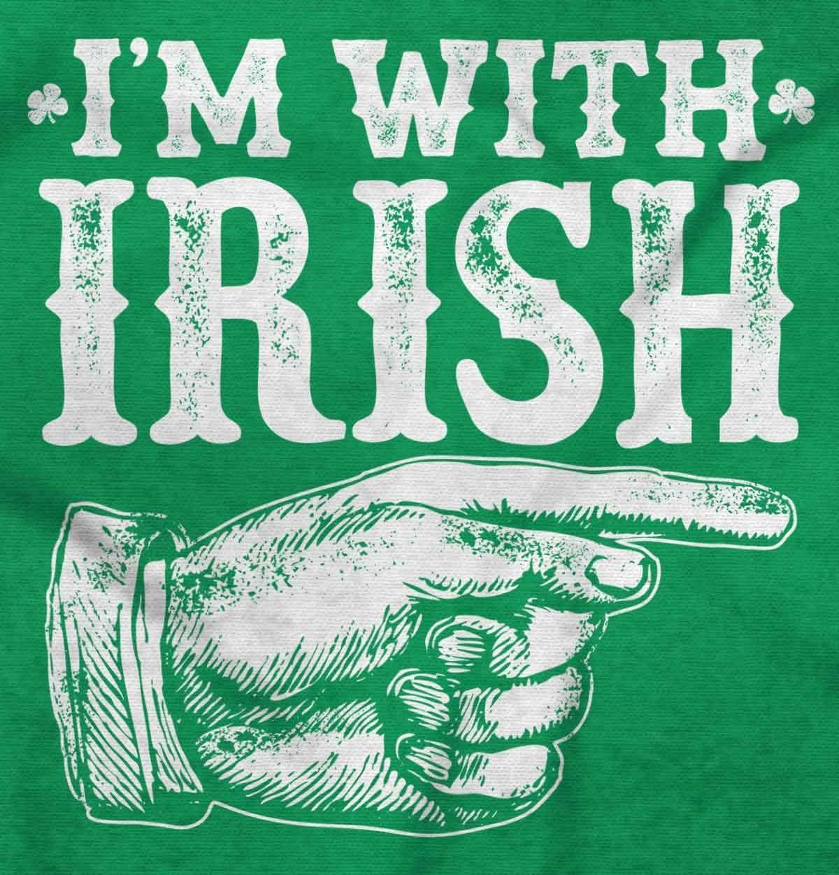 imageBrisco Brands St Patricks Day Im With Irish Sweatshirt for Men or WomenIrish Green