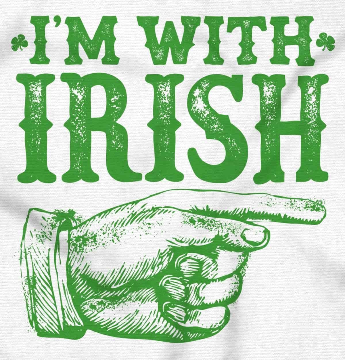 imageBrisco Brands St Patricks Day Im With Irish Sweatshirt for Men or WomenWhite