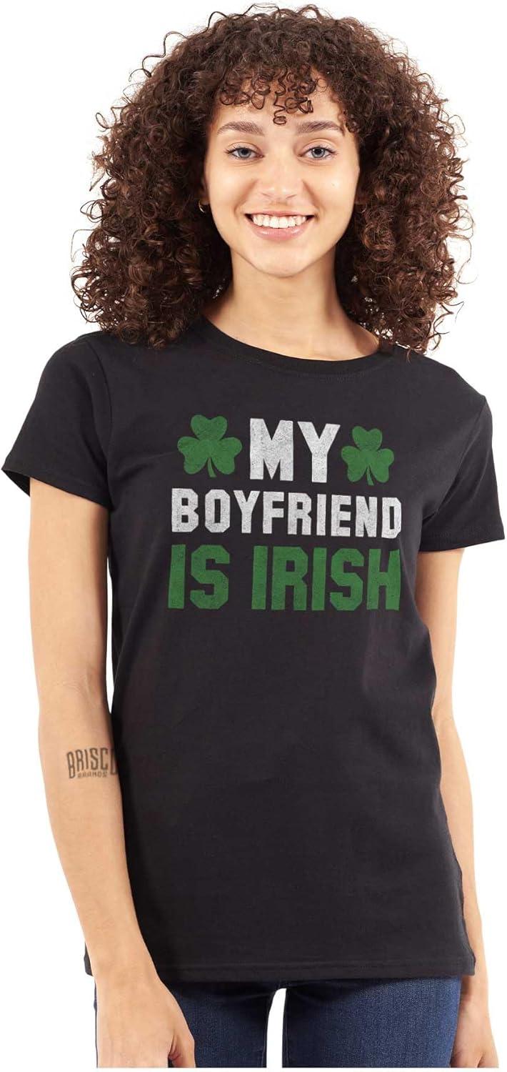imageBrisco Brands St Patricks Day Irish Boyfriend Womens Slim Fit Graphic TeeBlack