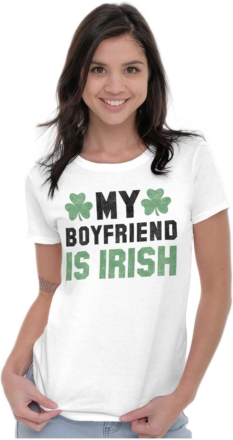 imageBrisco Brands St Patricks Day Irish Boyfriend Womens Slim Fit Graphic TeeWhite