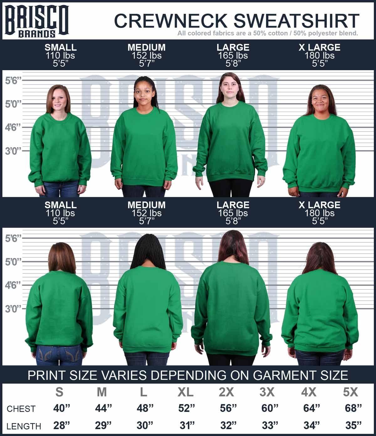 imageBrisco Brands St Patricks Day Irish Rainbow Clover Women Crewneck SweatshirtIrish Green