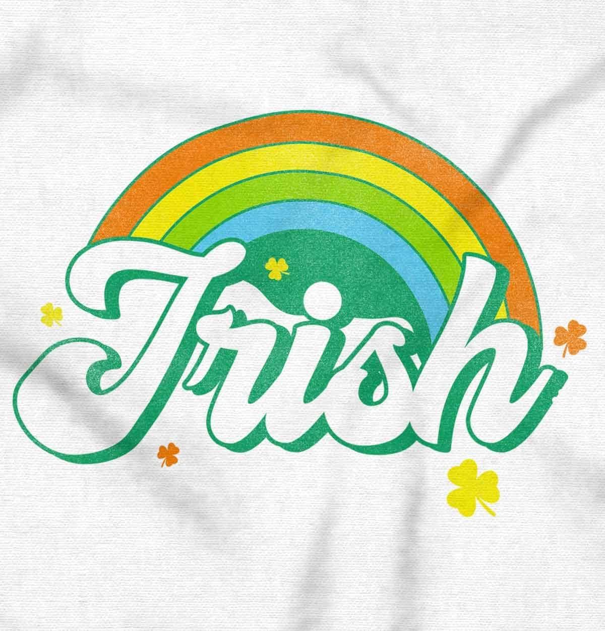 imageBrisco Brands St Patricks Day Irish Rainbow Clover Women Crewneck SweatshirtWhite
