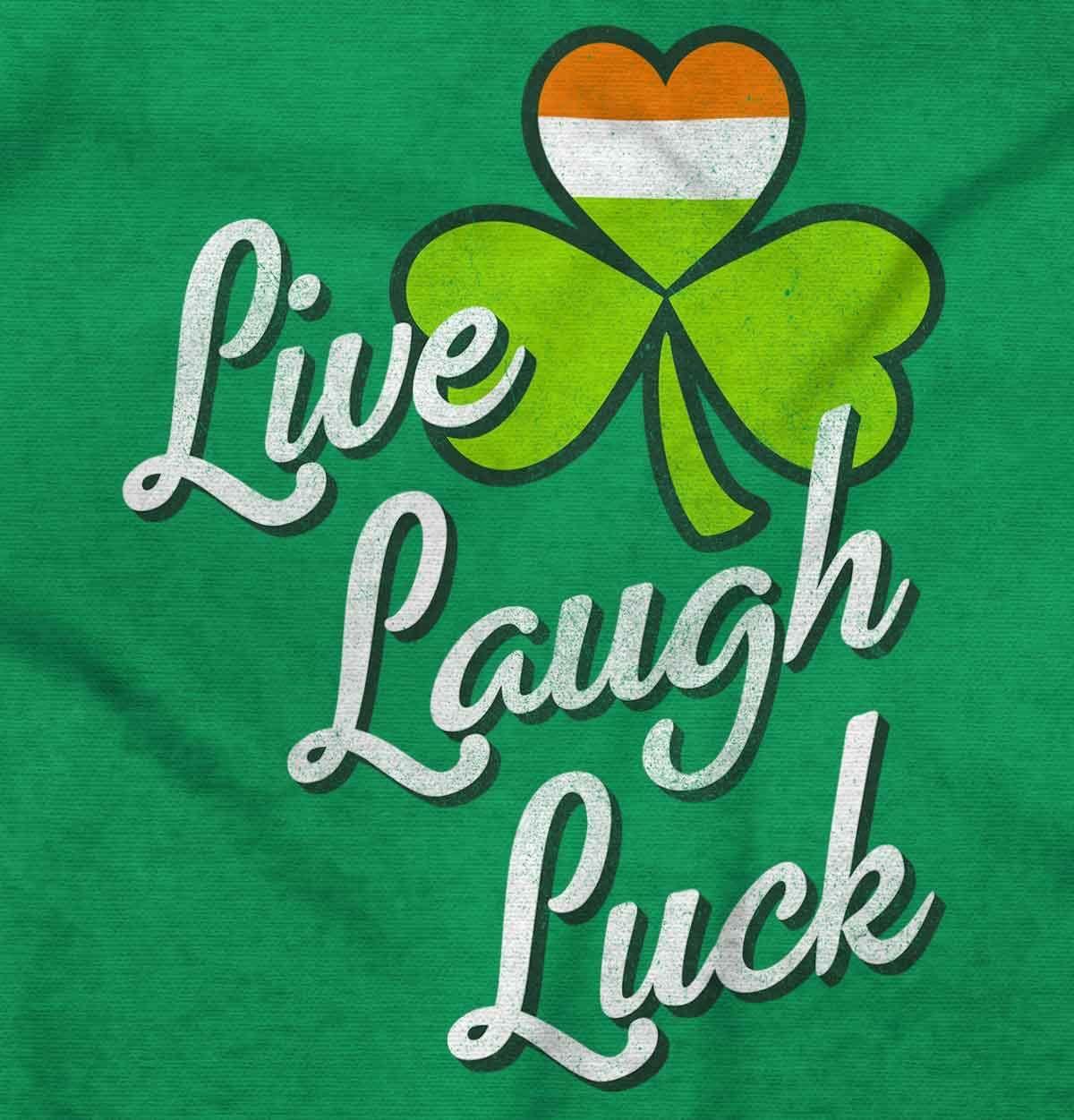 imageBrisco Brands St Patricks Day Live Laugh Luck Hoodie Sweatshirt WomenIrish Green