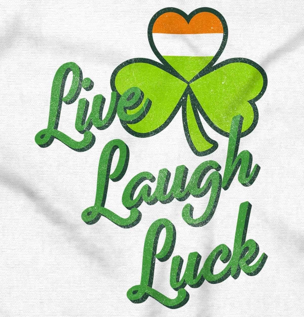 imageBrisco Brands St Patricks Day Live Laugh Luck Hoodie Sweatshirt WomenWhite