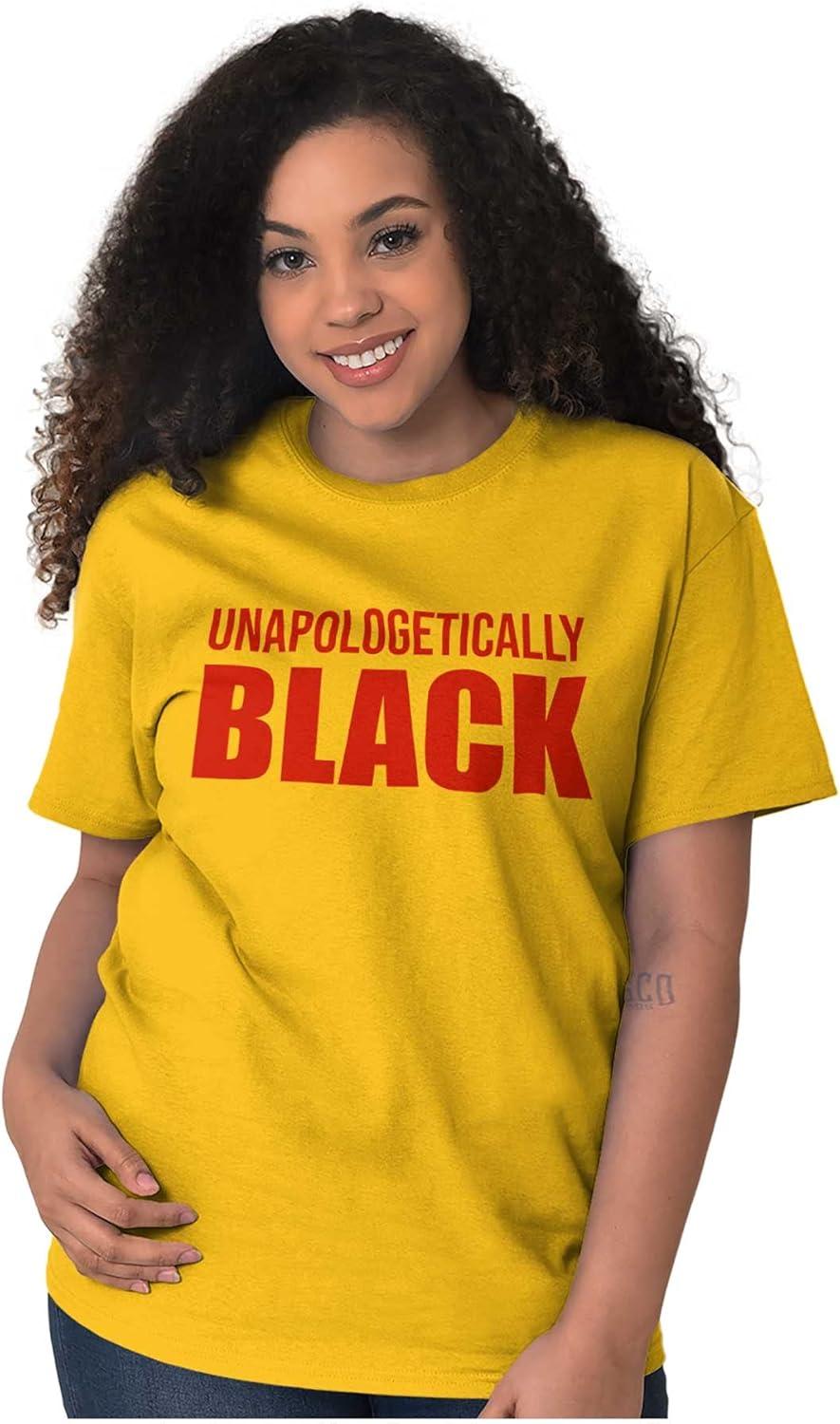 imageBrisco Brands Unapologetically Black Social Justice Graphic T Shirt Men or WomenGold