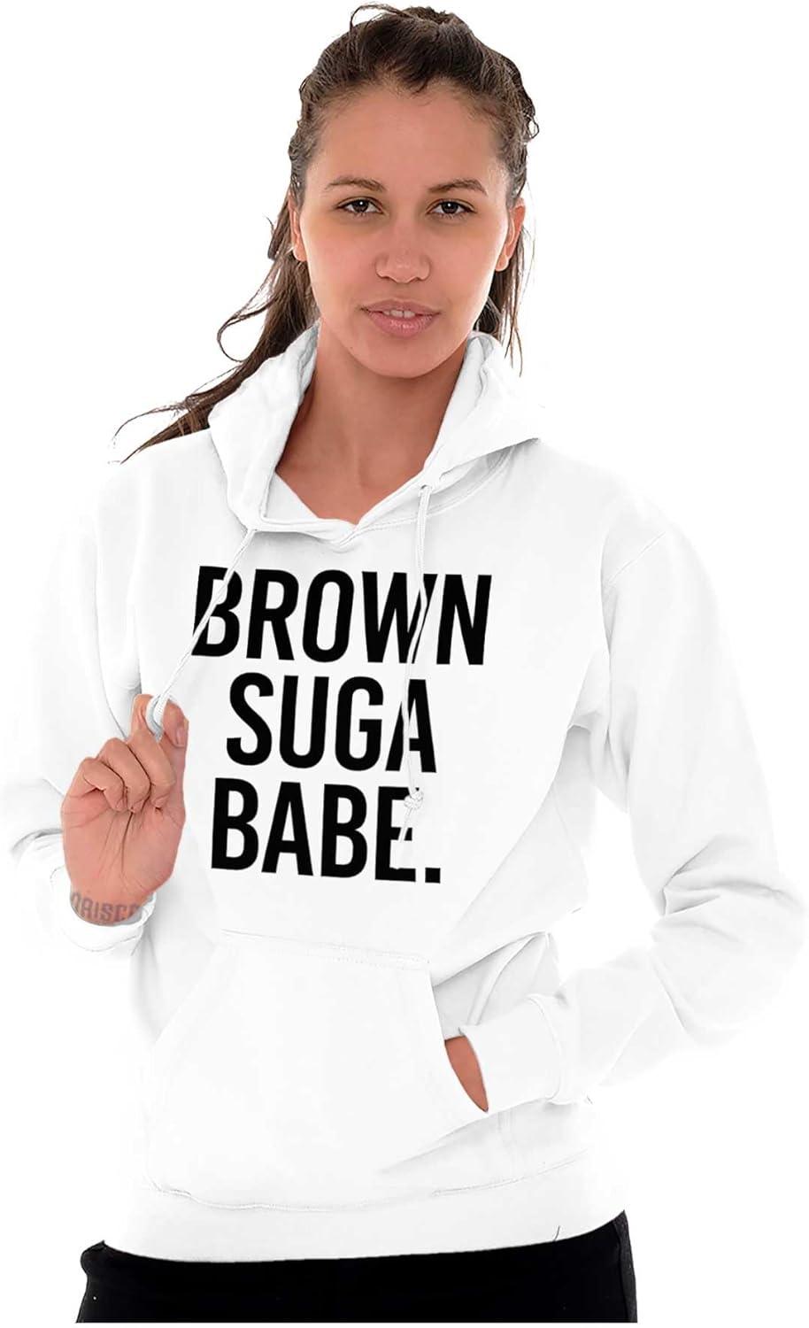 imageBrown Sugar Babe Cute Black Queen Hoodie Sweatshirt WomenWhite