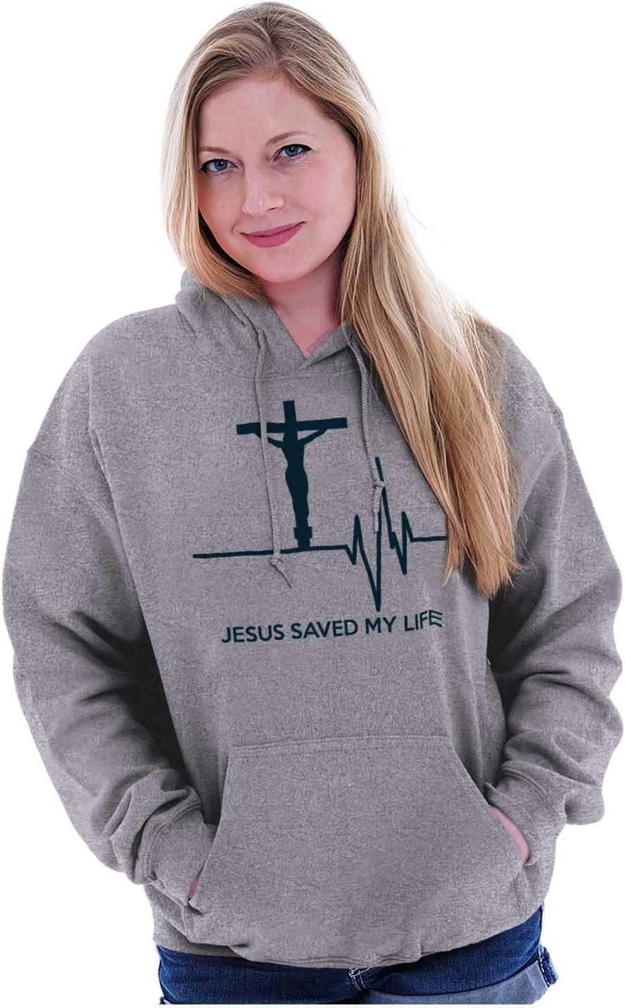 imageChristian Strong Jesus Saved My Life Crucifix Hoodie Sweatshirt Women MenAsh Grey