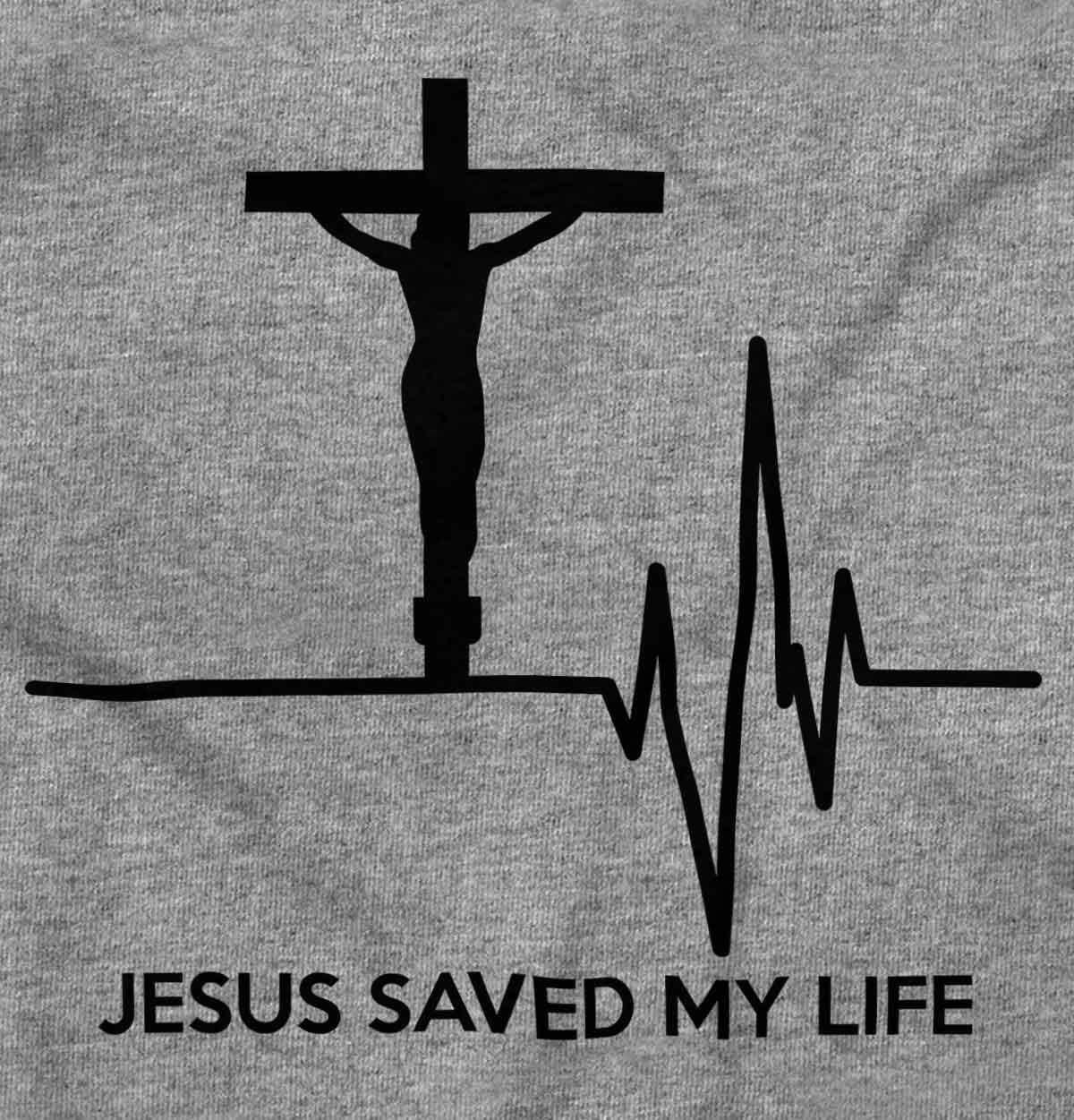 imageChristian Strong Jesus Saved My Life Crucifix Hoodie Sweatshirt Women MenSport Grey