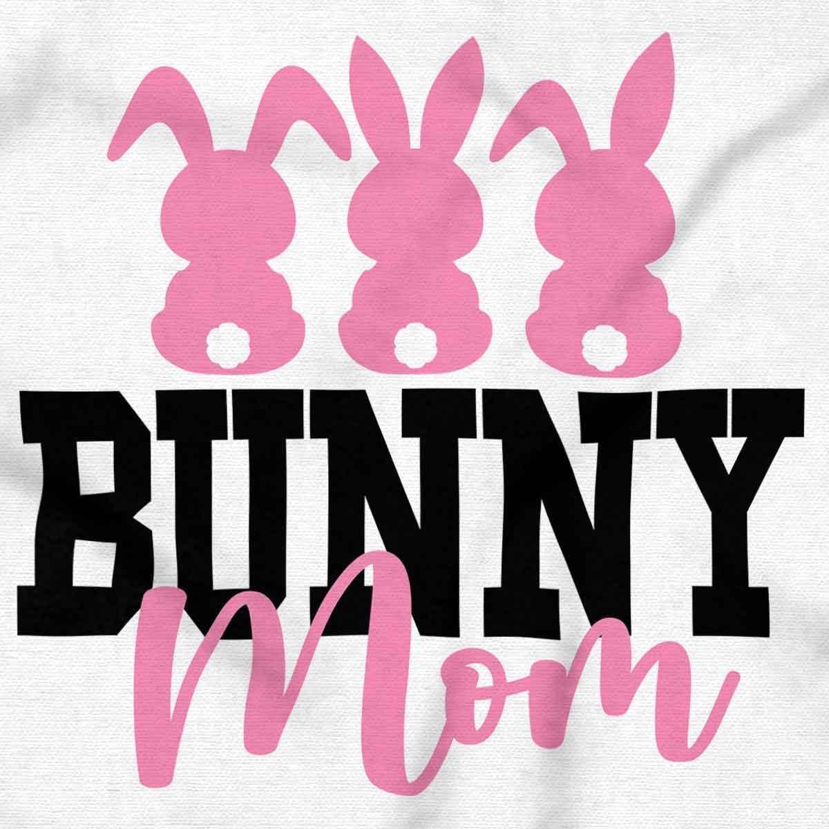 imageCute Easter Bunny Mom Rabbit Tails Womens Graphic T Shirt TeesWhite