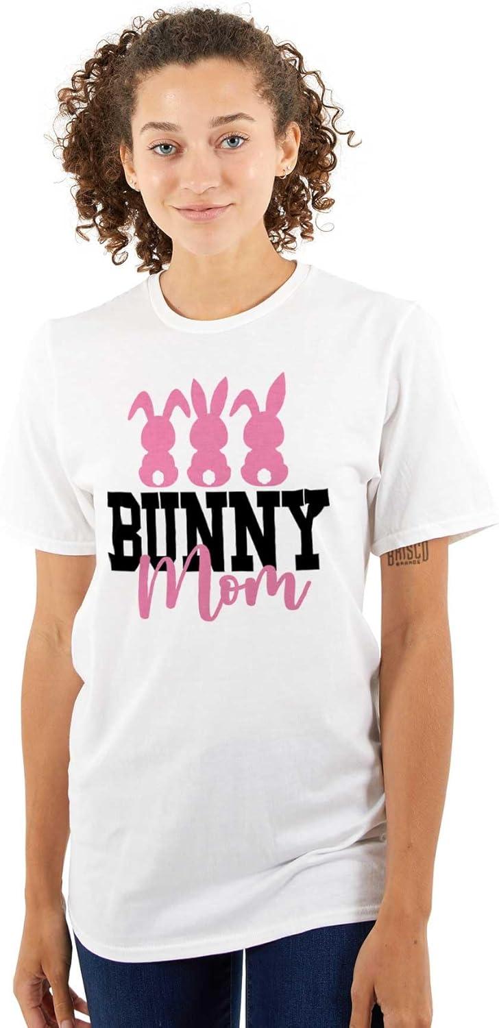 imageCute Easter Bunny Mom Rabbit Tails Womens Graphic T Shirt TeesWhite