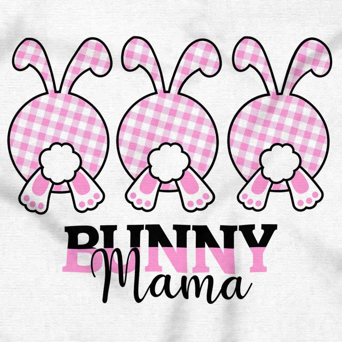 imageCute Plaid Easter Bunny Mama Tails Womens Slim Fit Graphic TeeWhite