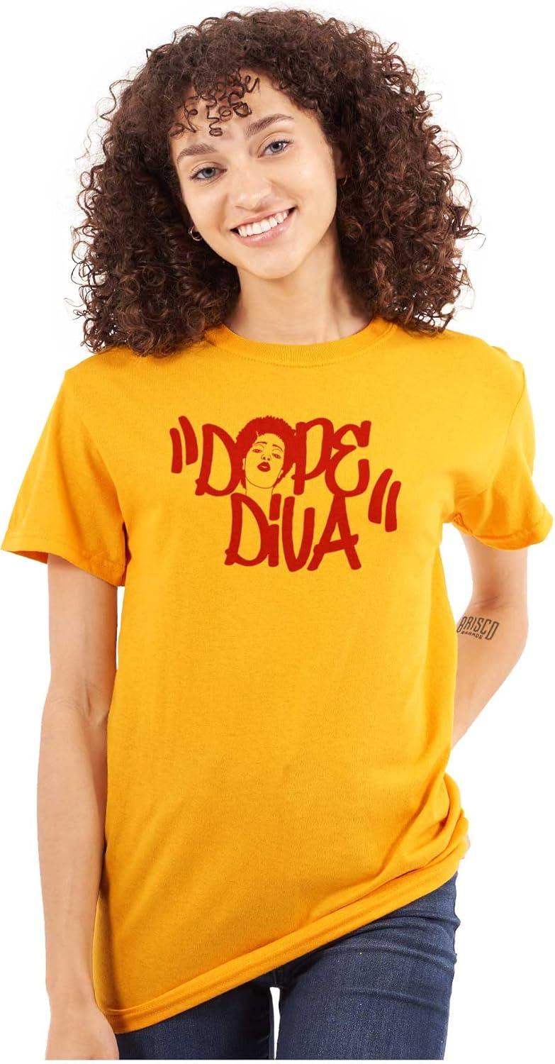 imageDope Diva Black Girl Excellence Cute Womens Graphic T Shirt TeesGold