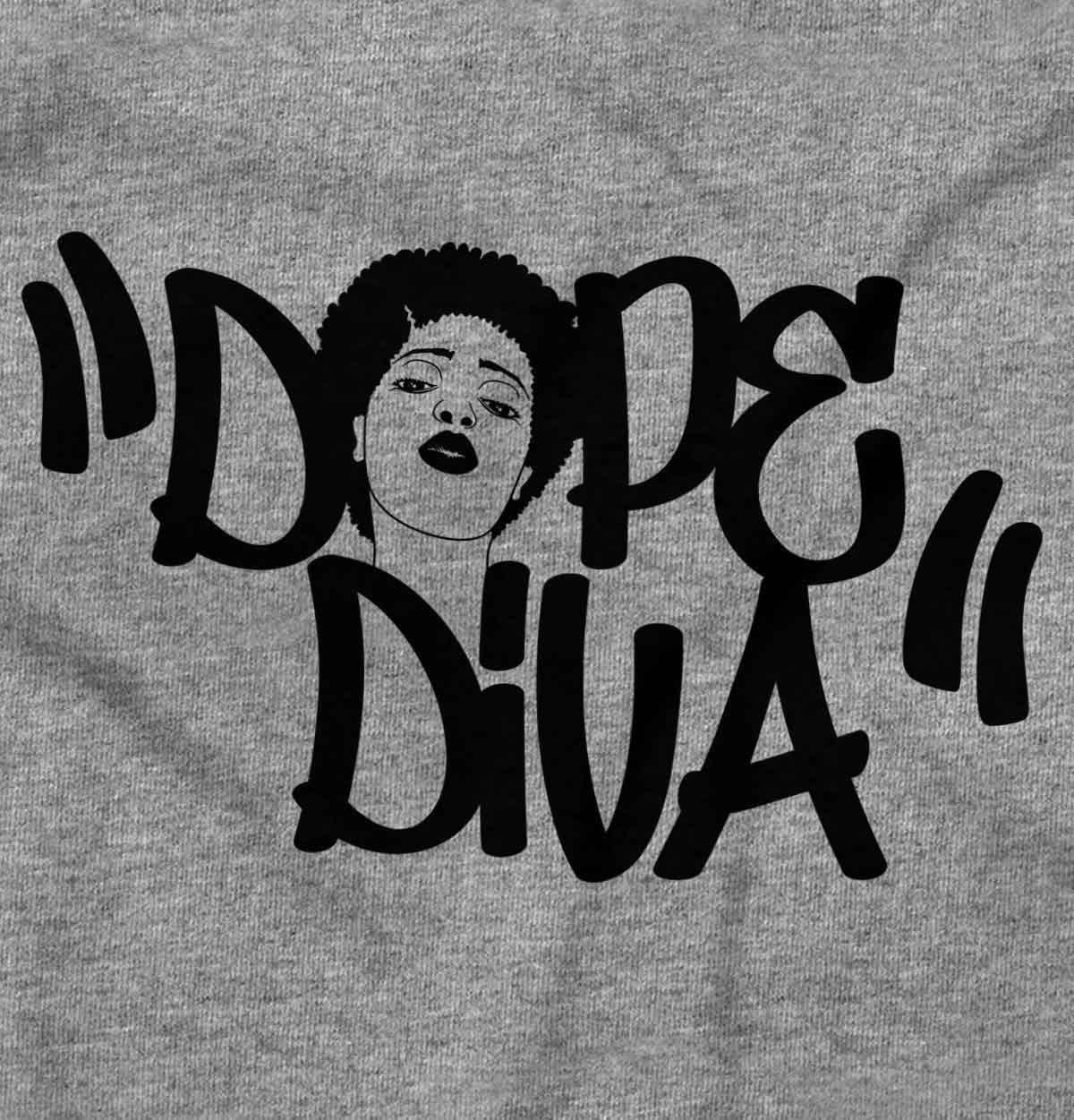 imageDope Diva Black Girl Excellence Cute Womens Graphic T Shirt TeesSport Grey