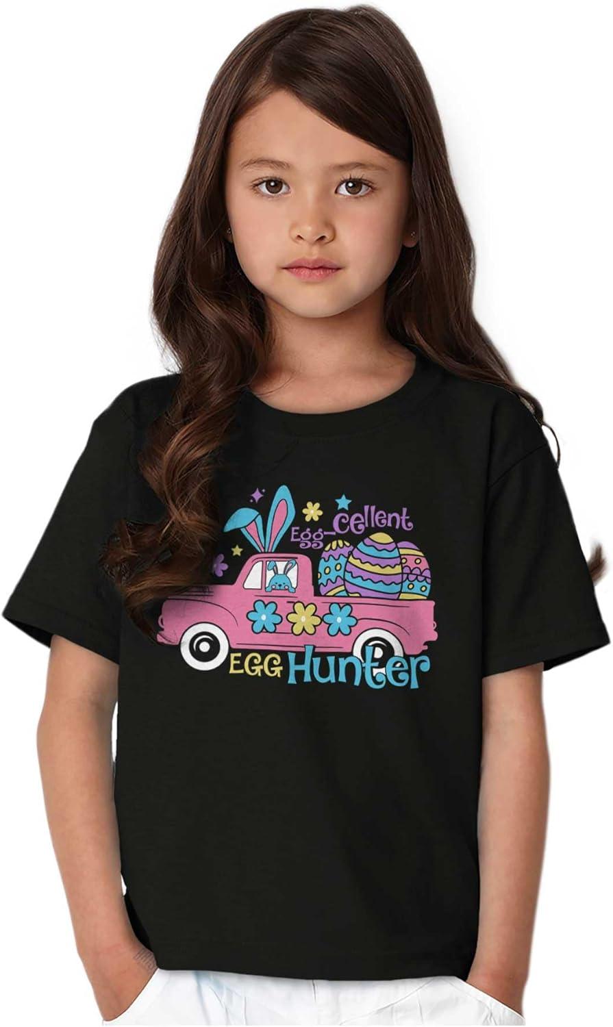 imageEaster EggCellent Egg Hunter Truck Girls Kids T Shirt TeesBlack