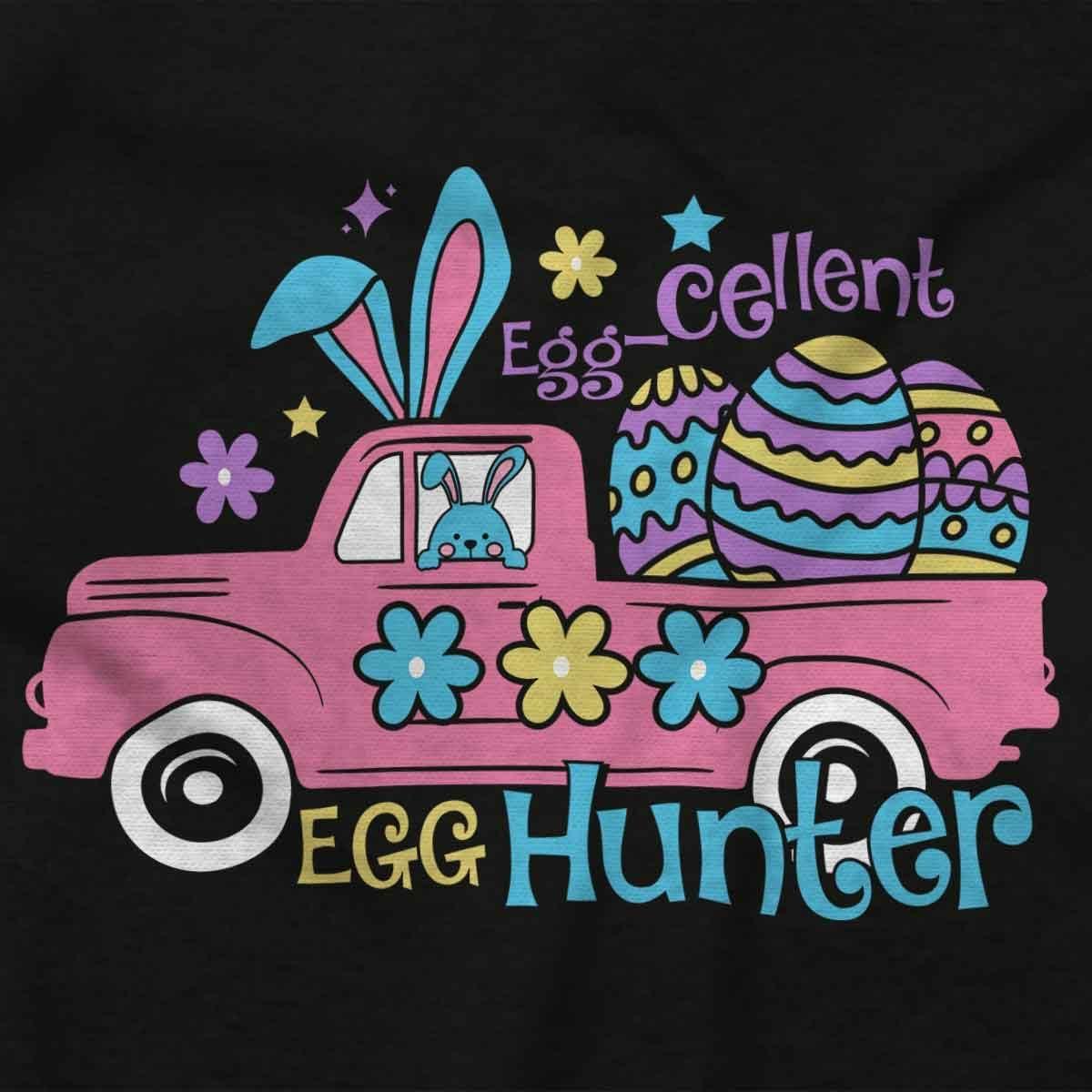 imageEaster EggCellent Egg Hunter Truck Girls Kids T Shirt TeesBlack