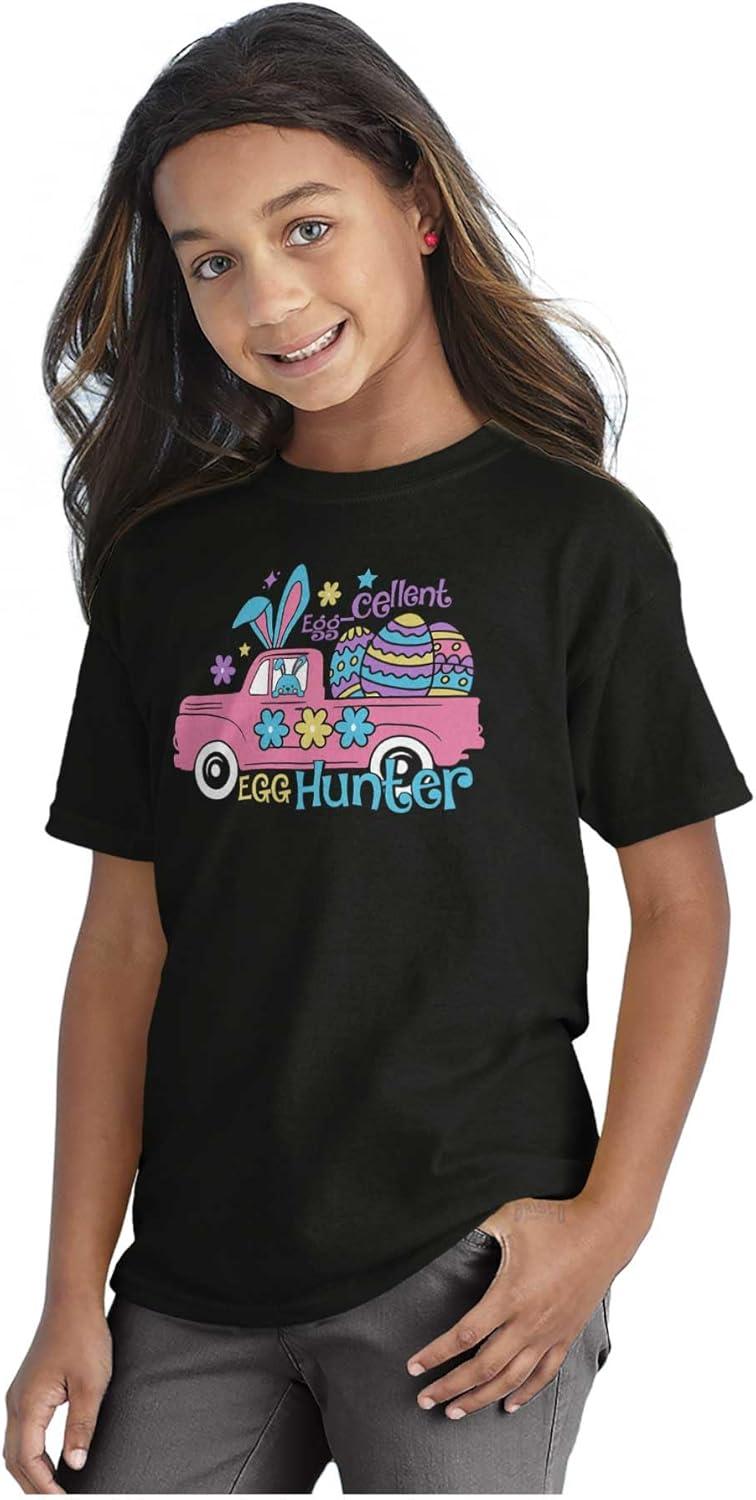 imageEaster EggCellent Egg Hunter Truck Girls Kids T Shirt TeesBlack