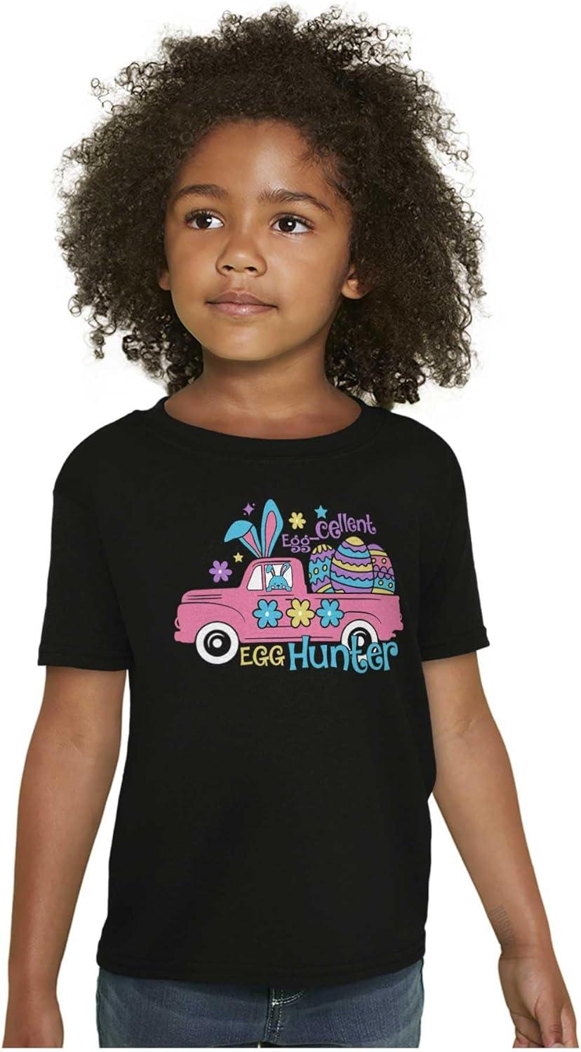 imageEaster EggCellent Egg Hunter Truck Girls Kids T Shirt TeesBlack