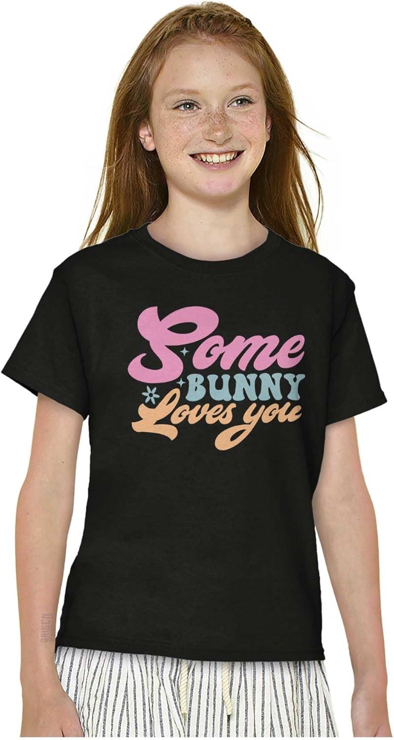 imageEaster Pun Some Bunny Loves You Girls Kids T Shirt TeesBlack