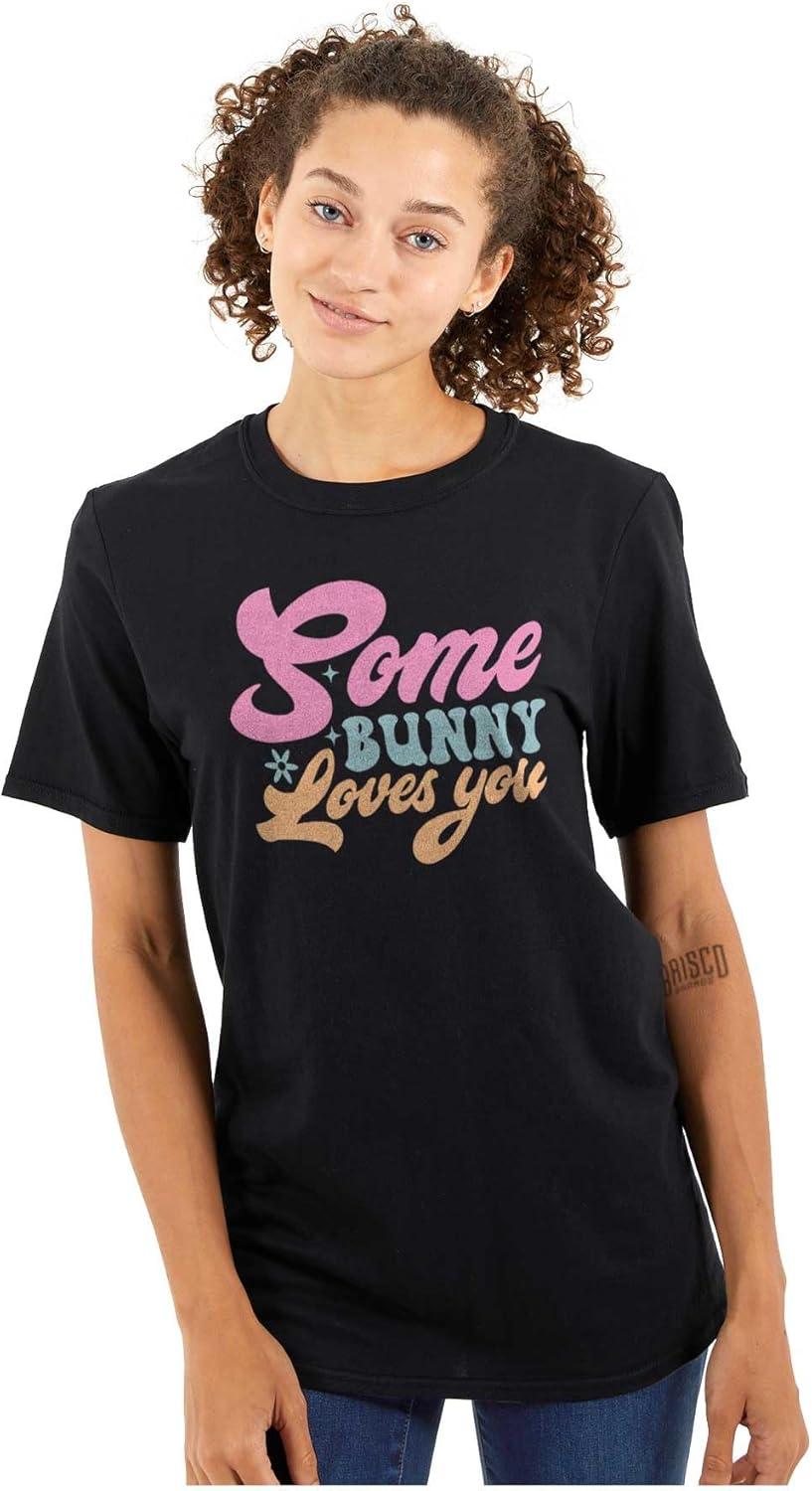 imageEaster Pun Some Bunny Loves You Womens Graphic T Shirt TeesBlack