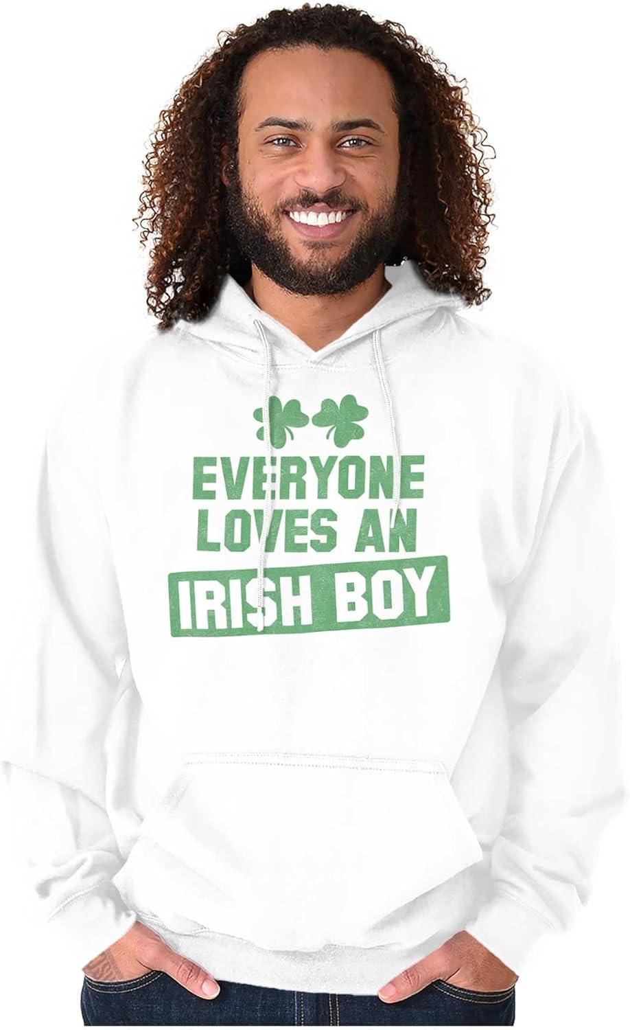 imageFunny Saint Patricks Day Irish Boy Hoodie Hooded Sweatshirt MenWhite