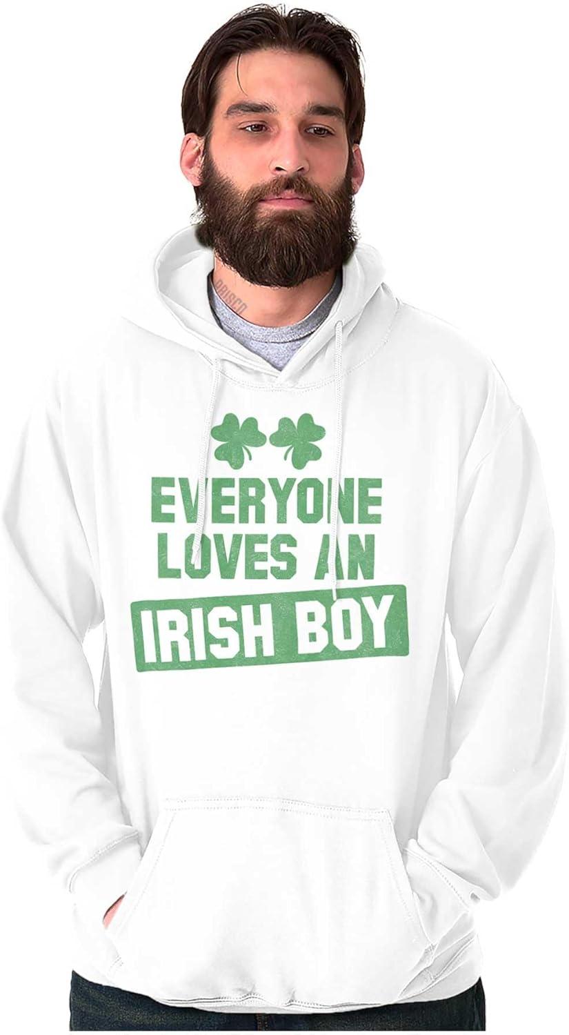 imageFunny Saint Patricks Day Irish Boy Hoodie Hooded Sweatshirt MenWhite