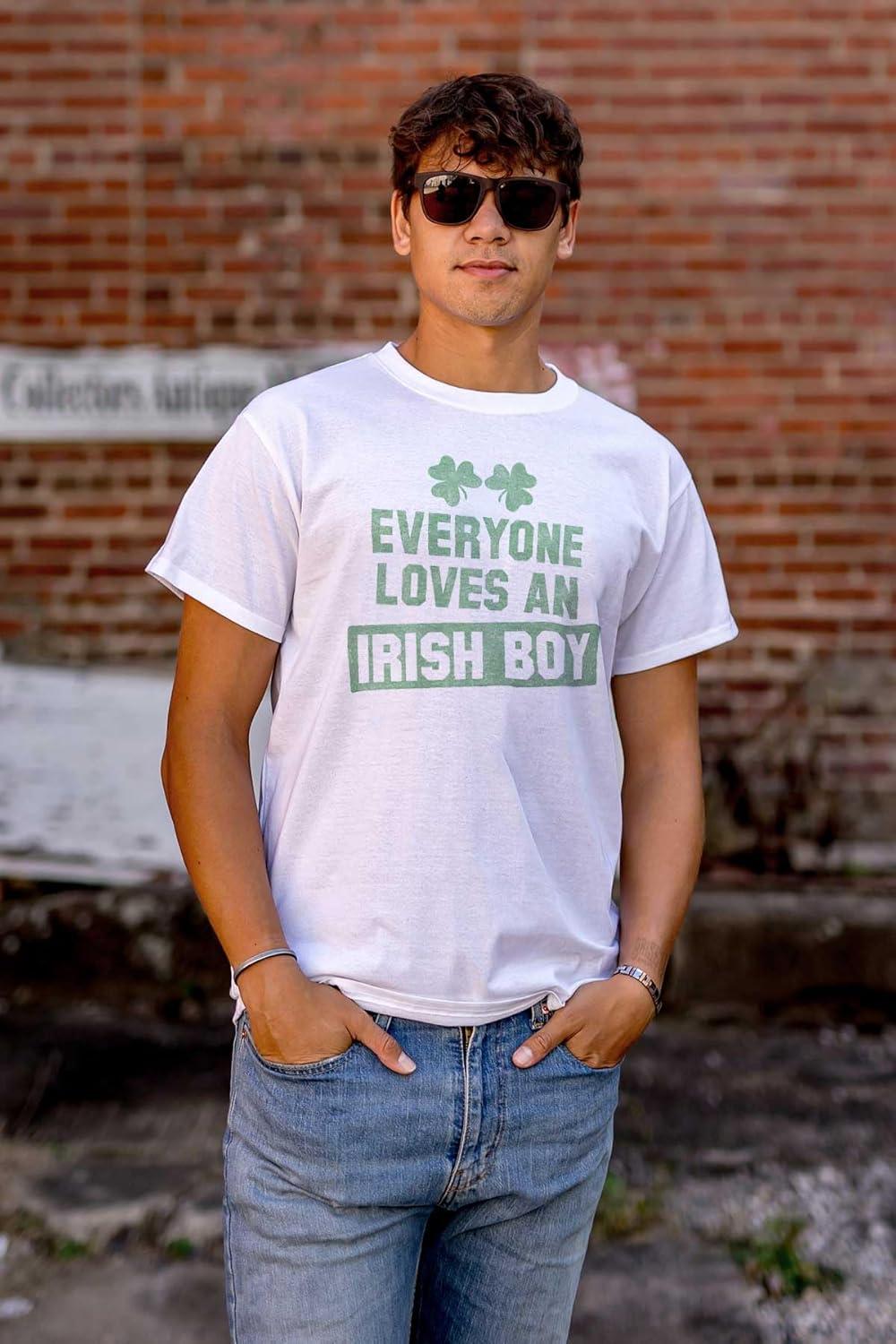 imageFunny Saint Patricks Day Irish Boy Mens Graphic T Shirt TeesWhite