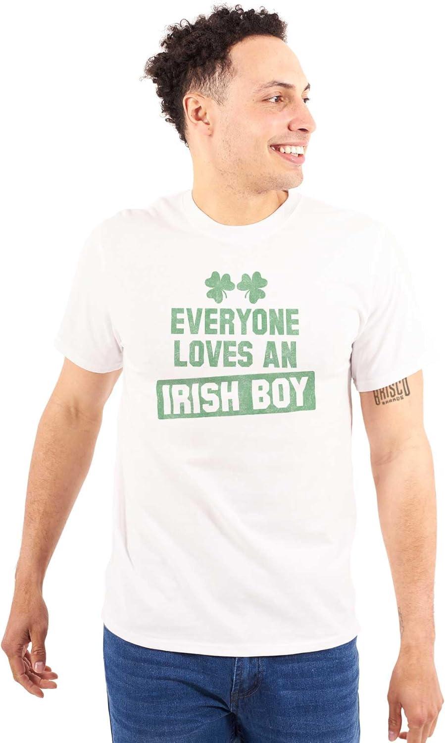 imageFunny Saint Patricks Day Irish Boy Mens Graphic T Shirt TeesWhite