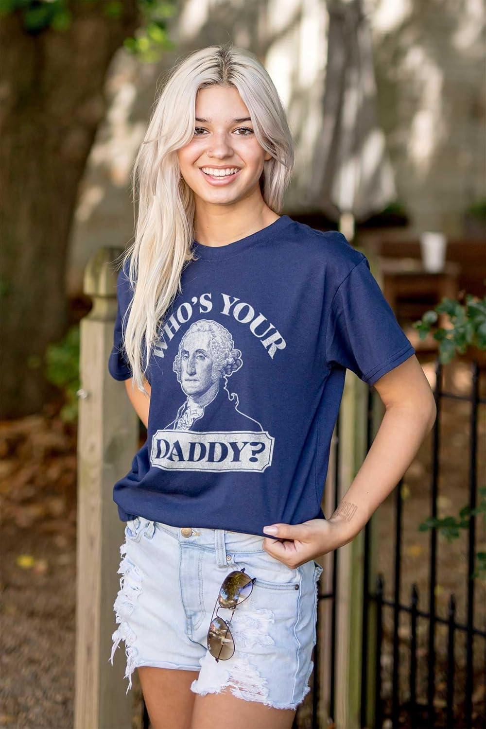 imageFunny Whos Your Daddy USA American Graphic T Shirt Men or WomenNavy
