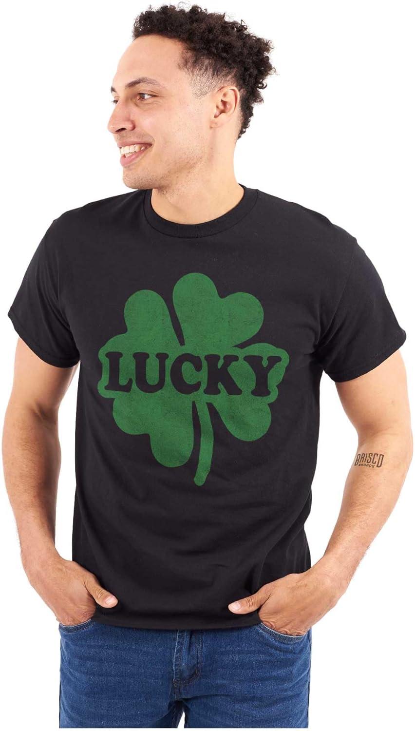 imageLucky 4 Leaf Clover St Patricks Day Graphic T Shirt Men or WomenBlack