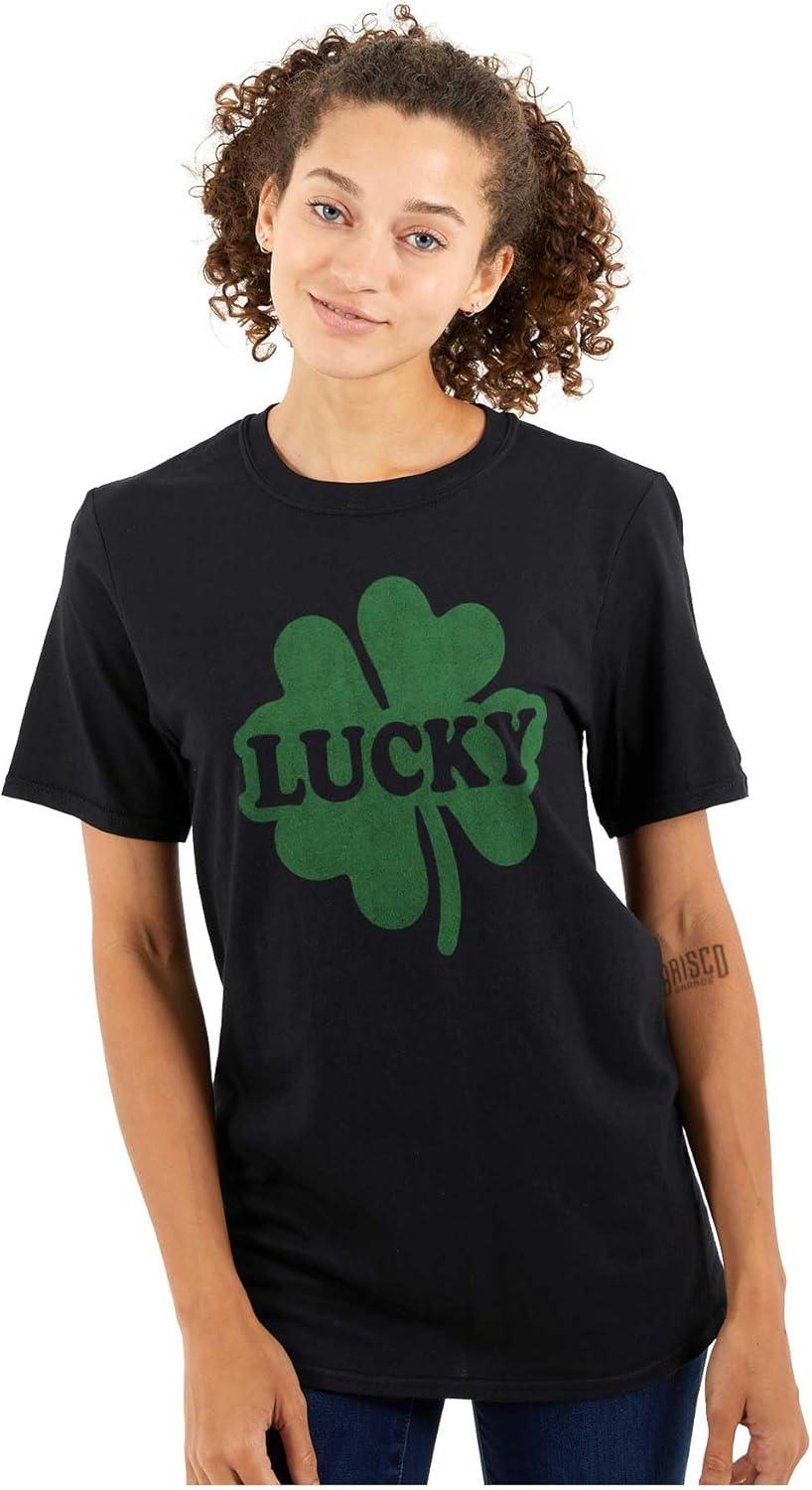 imageLucky 4 Leaf Clover St Patricks Day Graphic T Shirt Men or WomenBlack