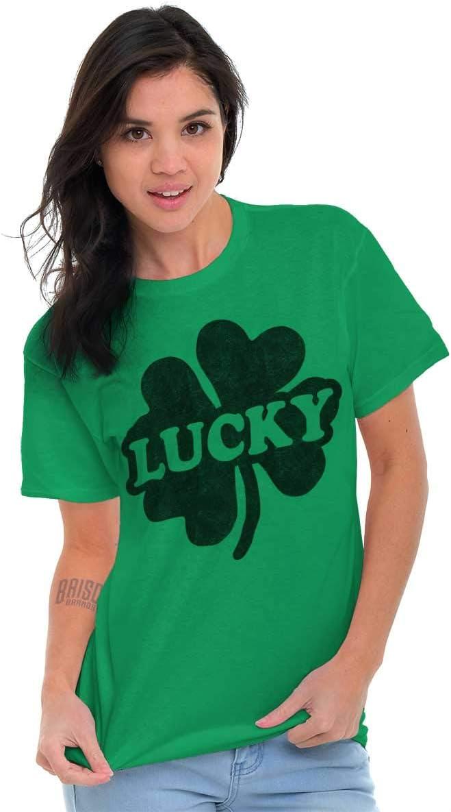 imageLucky 4 Leaf Clover St Patricks Day Graphic T Shirt Men or WomenIrish Green