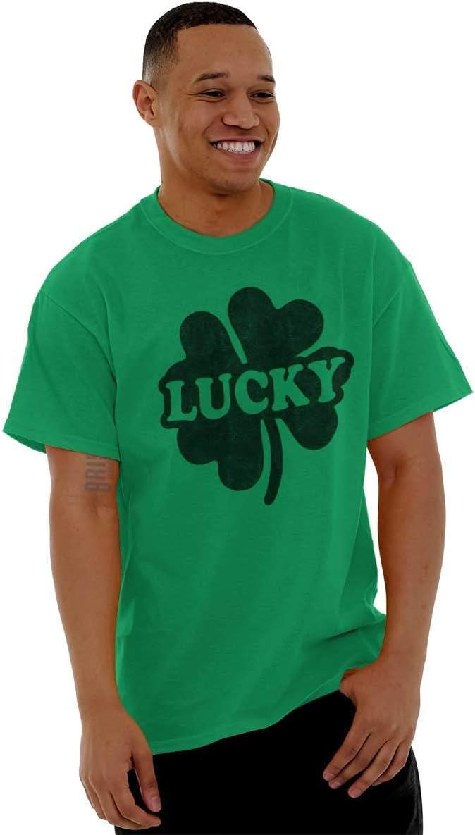 imageLucky 4 Leaf Clover St Patricks Day Graphic T Shirt Men or WomenIrish Green