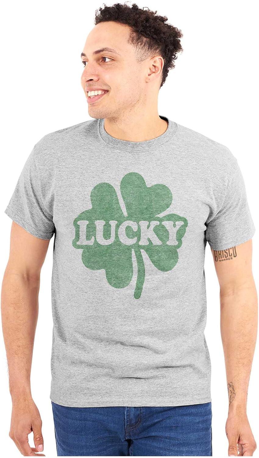 imageLucky 4 Leaf Clover St Patricks Day Graphic T Shirt Men or WomenSport Grey