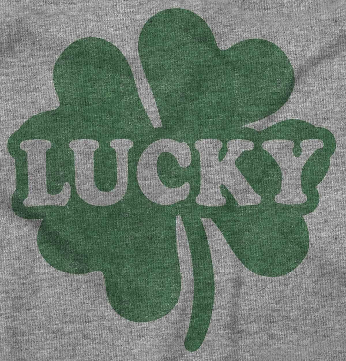 imageLucky 4 Leaf Clover St Patricks Day Graphic T Shirt Men or WomenSport Grey