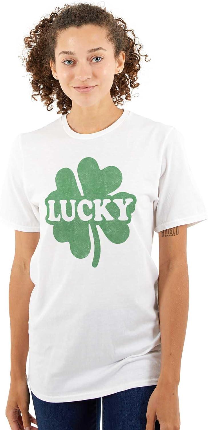imageLucky 4 Leaf Clover St Patricks Day Graphic T Shirt Men or WomenWhite
