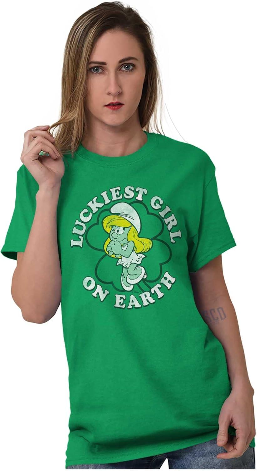 imageSmurfette St Paddys Luckiest Girl Womens Graphic T Shirt TeesIrish Green