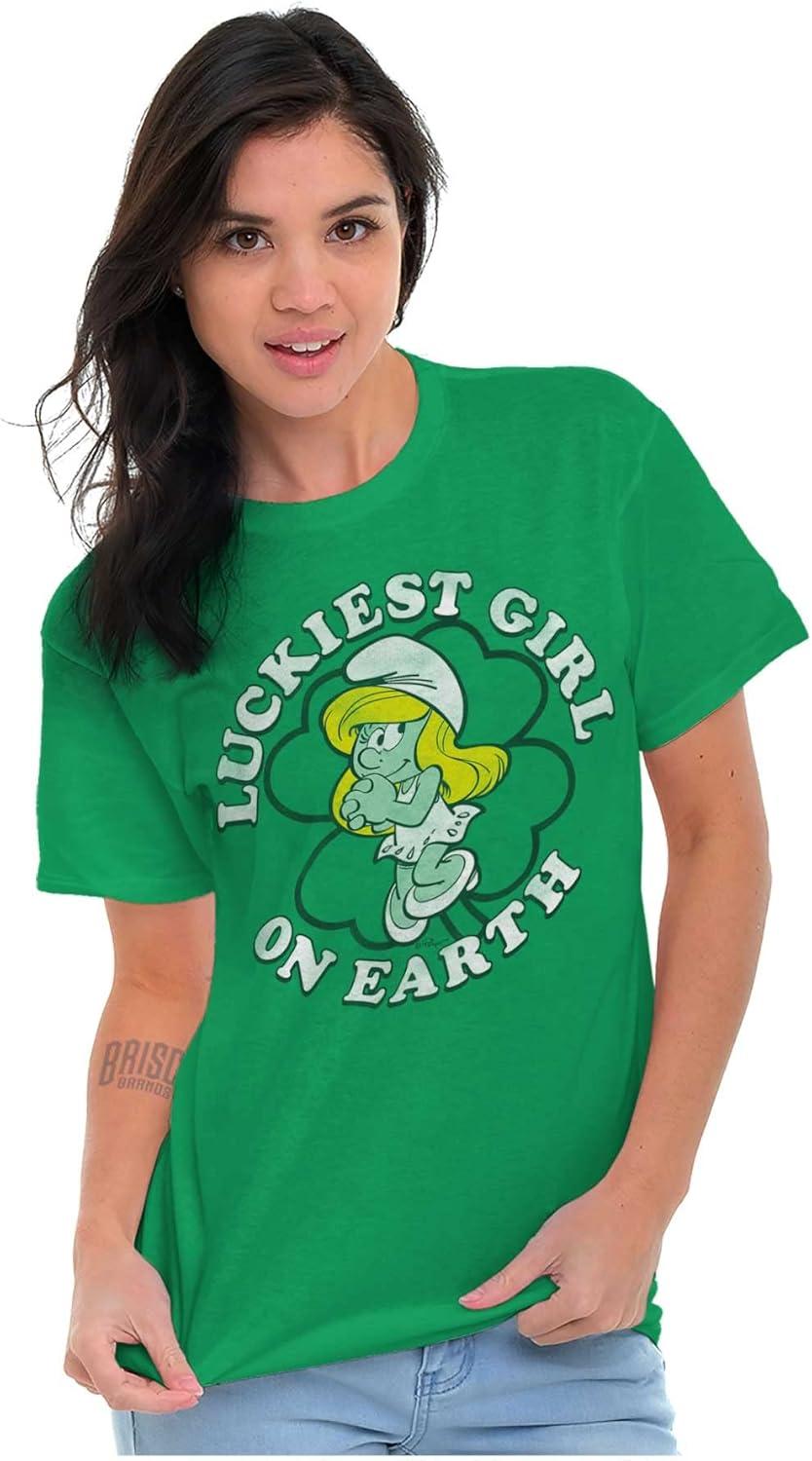 imageSmurfette St Paddys Luckiest Girl Womens Graphic T Shirt TeesIrish Green