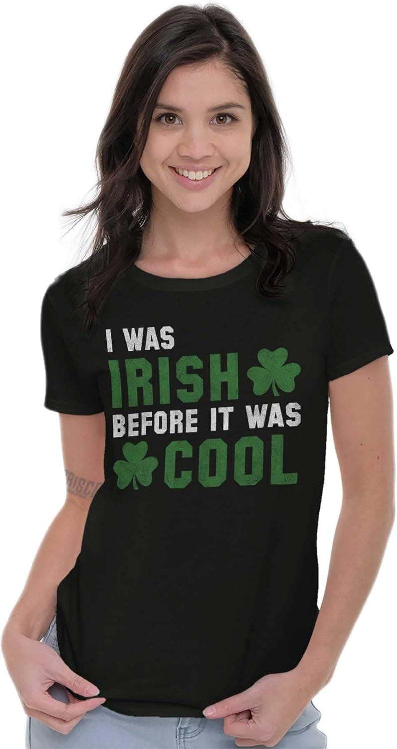 imageSt Paddy Irish Before It was Cool Womens Slim Fit Graphic TeeBlack