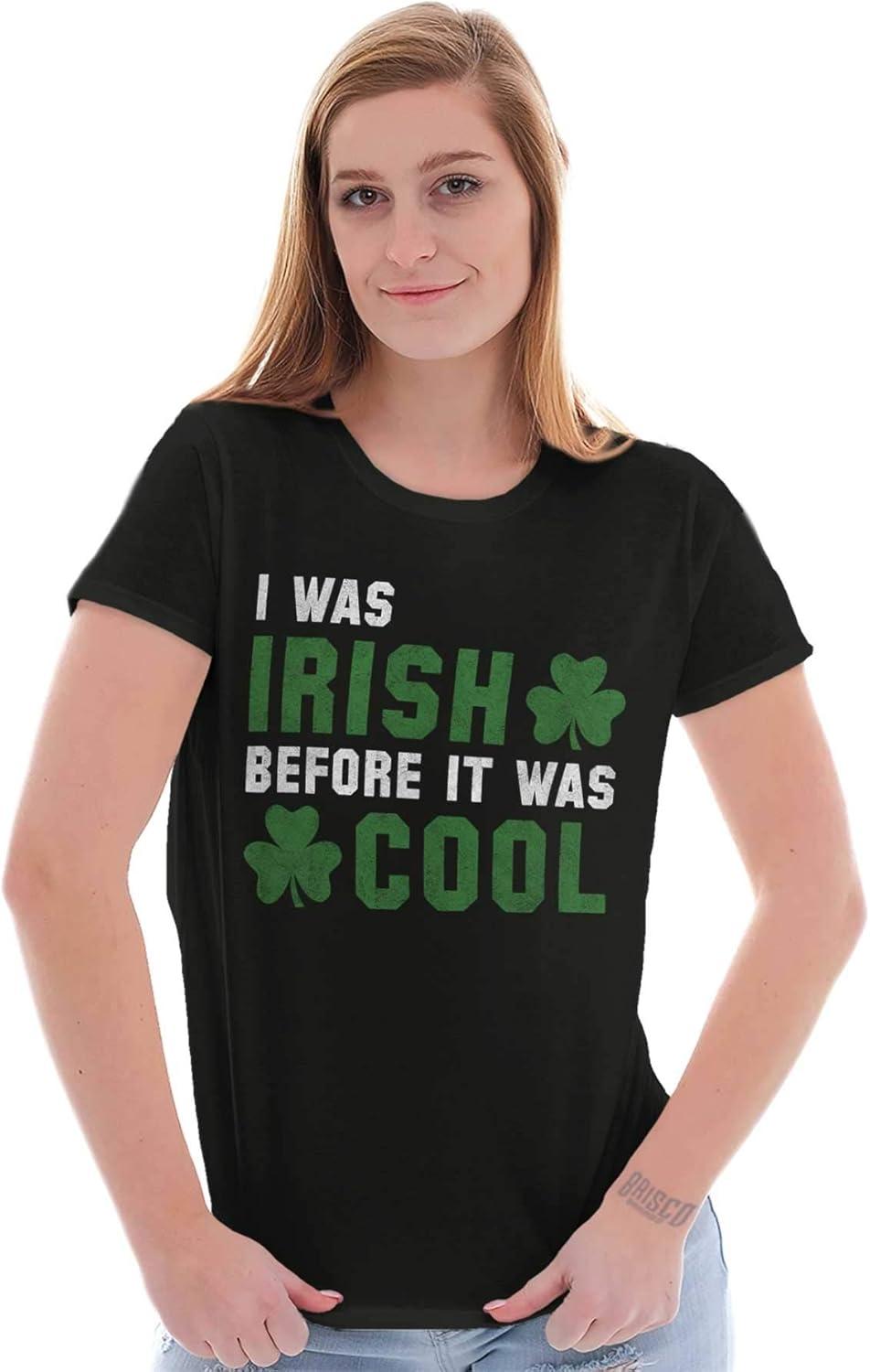imageSt Paddy Irish Before It was Cool Womens Slim Fit Graphic TeeBlack