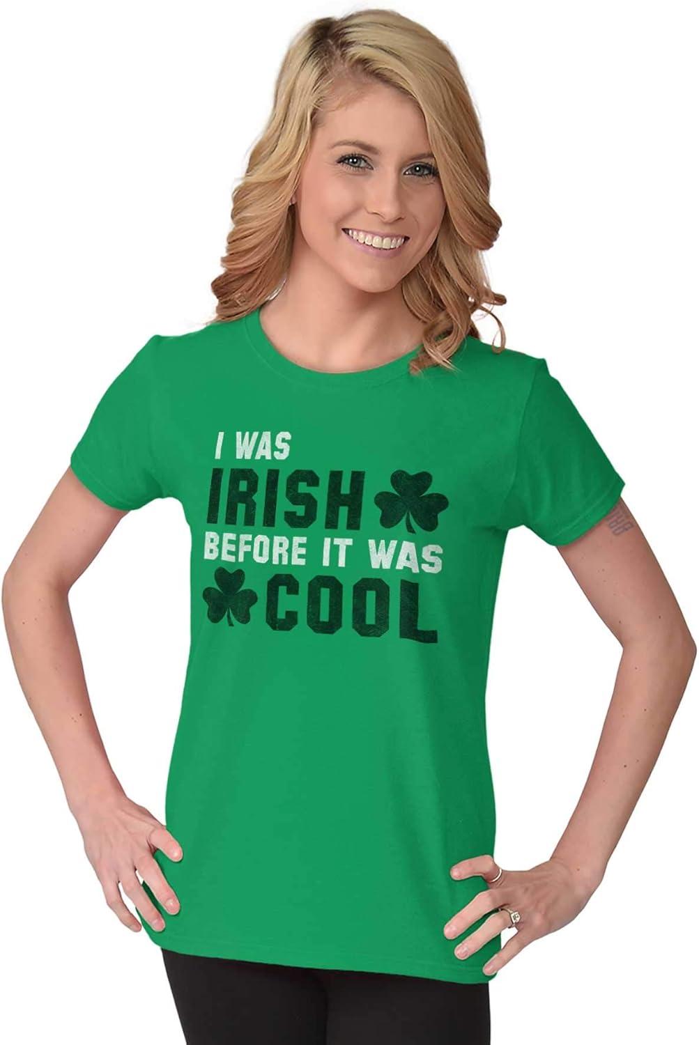 imageSt Paddy Irish Before It was Cool Womens Slim Fit Graphic TeeIrish Green