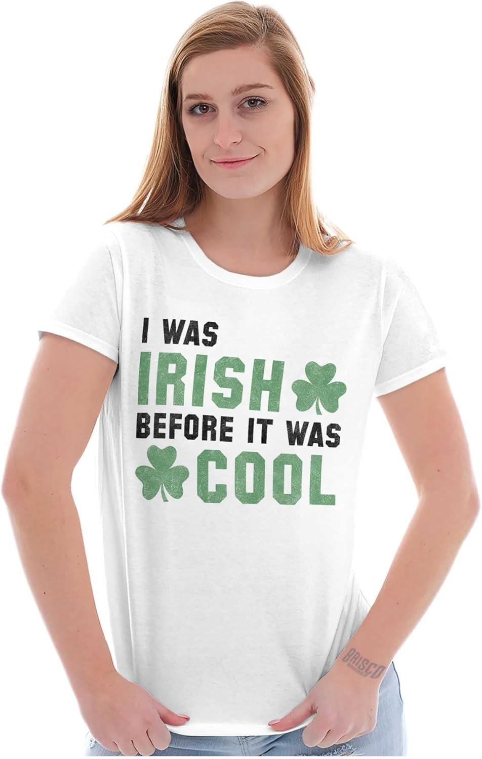 imageSt Paddy Irish Before It was Cool Womens Slim Fit Graphic TeeWhite