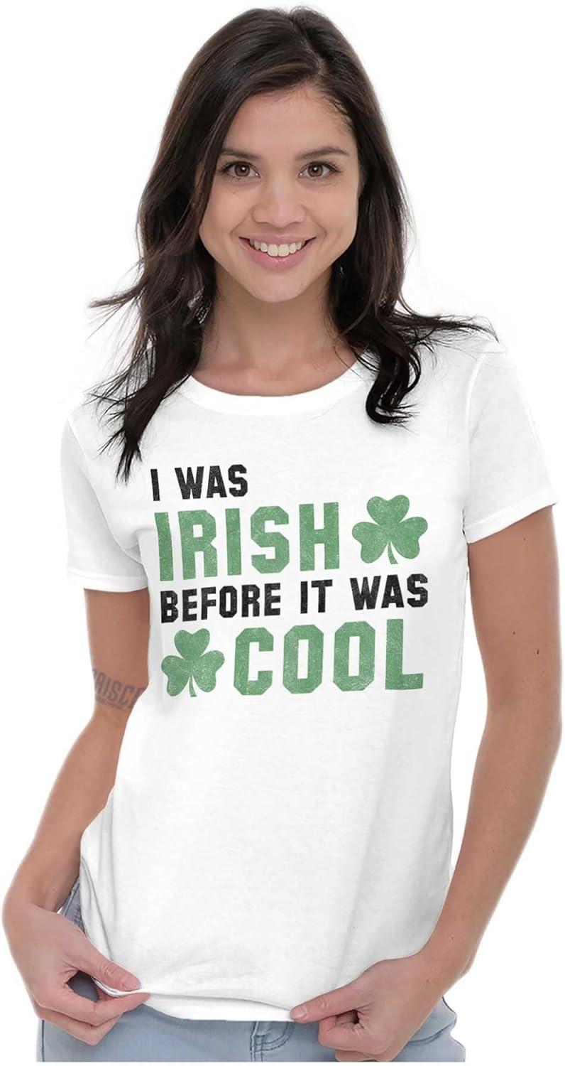 imageSt Paddy Irish Before It was Cool Womens Slim Fit Graphic TeeWhite