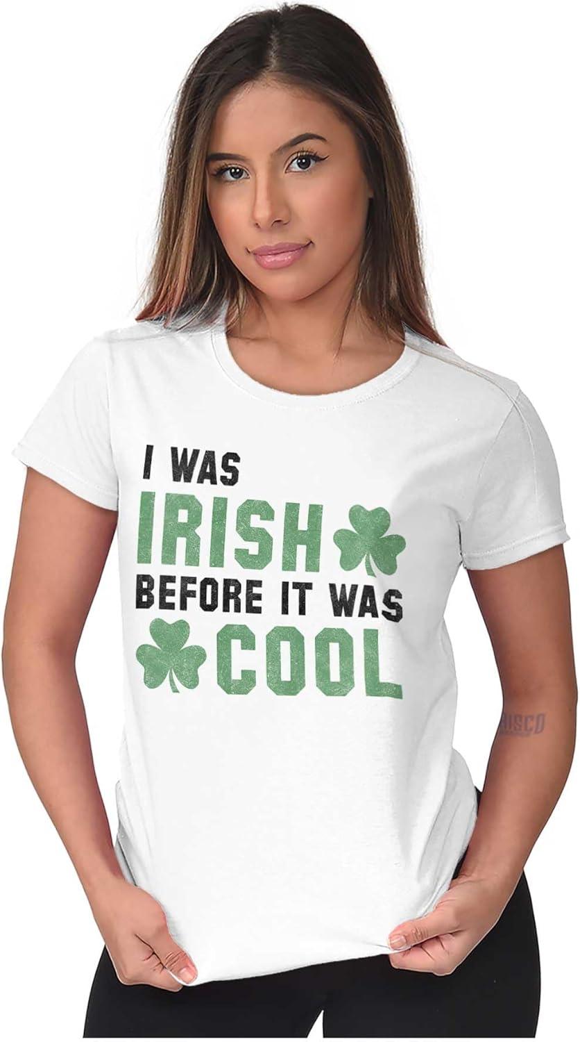 imageSt Paddy Irish Before It was Cool Womens Slim Fit Graphic TeeWhite