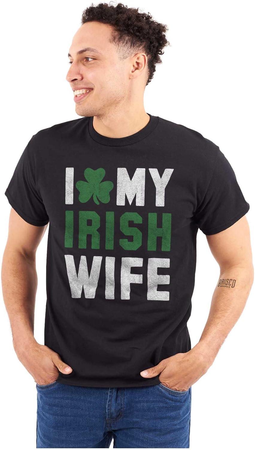 imageSt Patricks Day I Love My Irish Wife Mens Graphic T Shirt TeesBlack