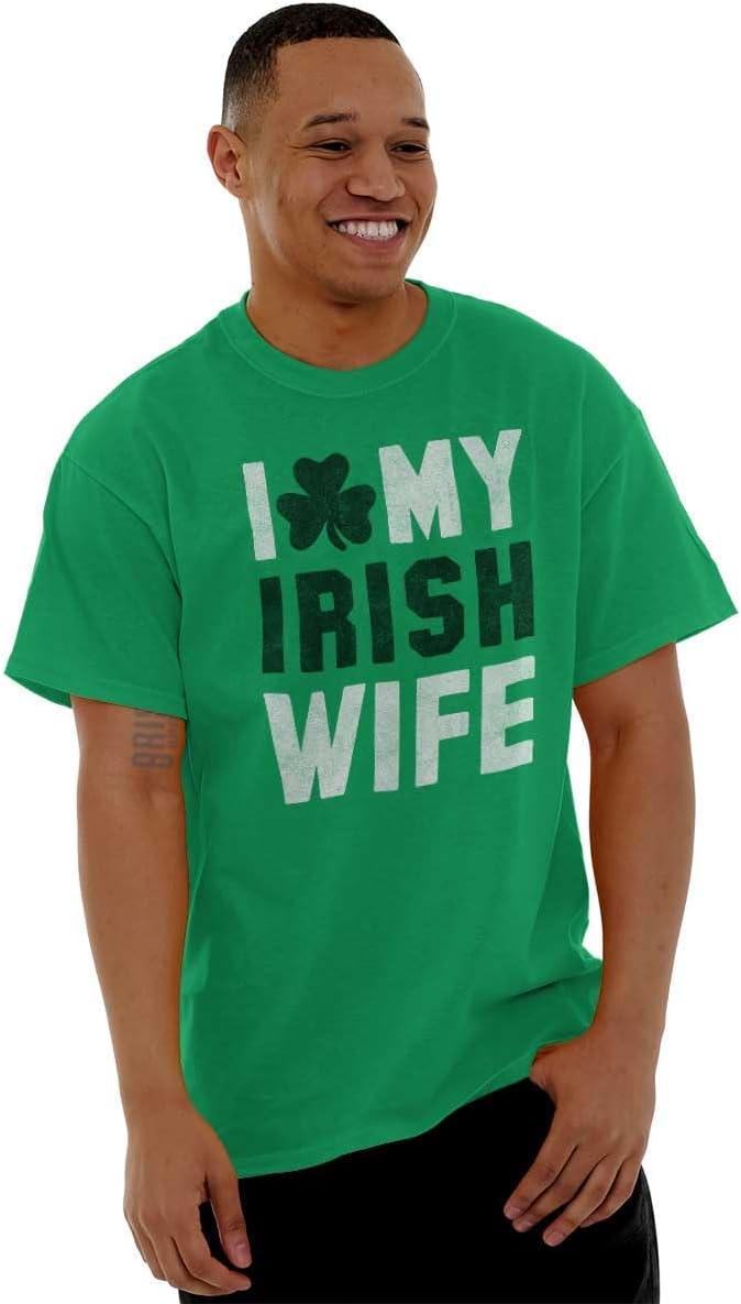 imageSt Patricks Day I Love My Irish Wife Mens Graphic T Shirt TeesIrish Green