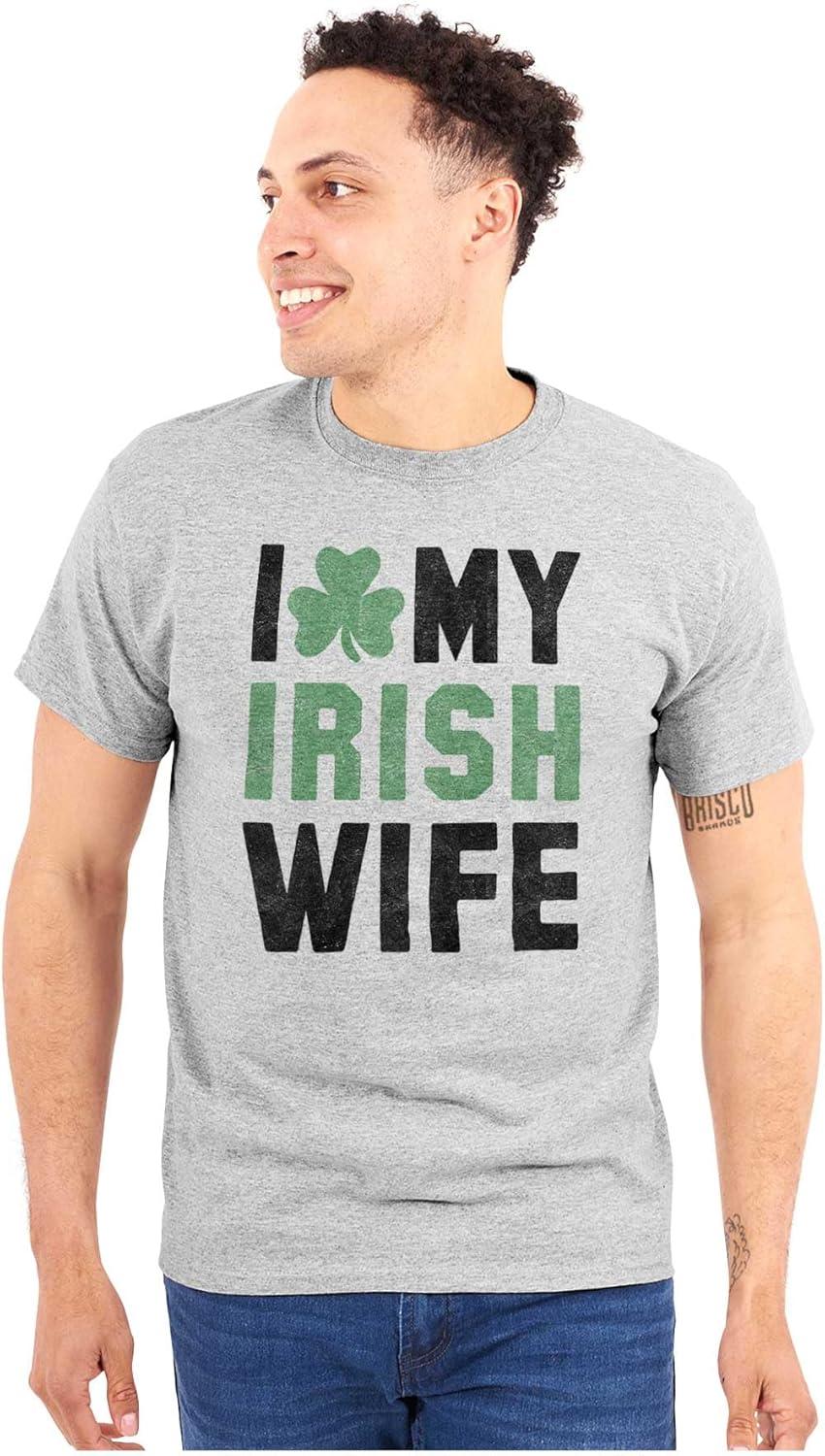 imageSt Patricks Day I Love My Irish Wife Mens Graphic T Shirt TeesSport Grey
